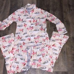 Nick and Nora airstream and flamingo pajamas sz S